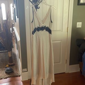 Laundry Hi-low dress Size 6 cream w/black dots